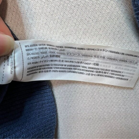 Hollister Mens V-Neck Sweater Medium Blue Knit Pullover Long Sleeve Casual - Picture 3 of 13